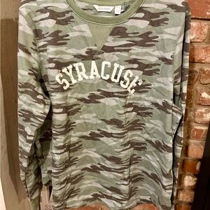 Camp David Green Camo Syracuse Women's Crew Neck Sweater NWT